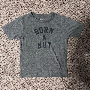 Next Level “Born‎ a Nut” Gray Boys Shirt size xs (4/5)